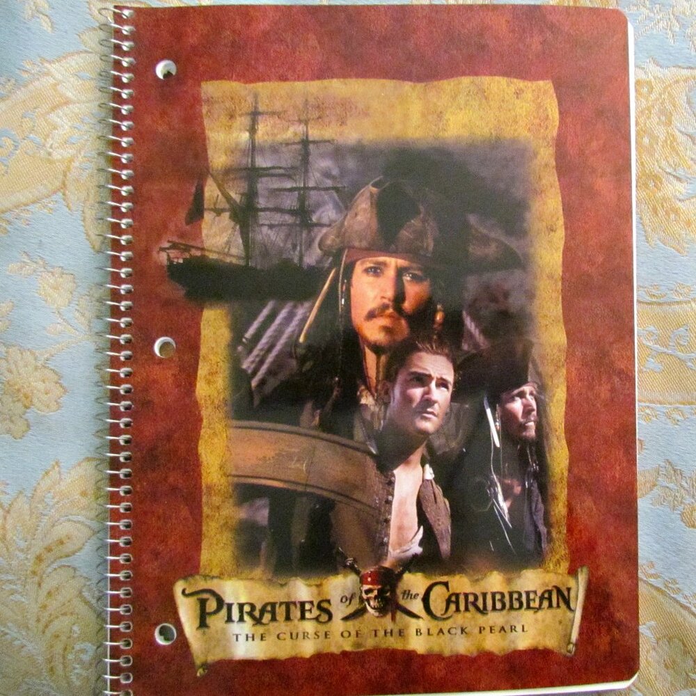 JACK SPARROW, WILL TURNER PIRATES of the CARIBBEAN SPIRAL NOTEBOOK for SCHOOL